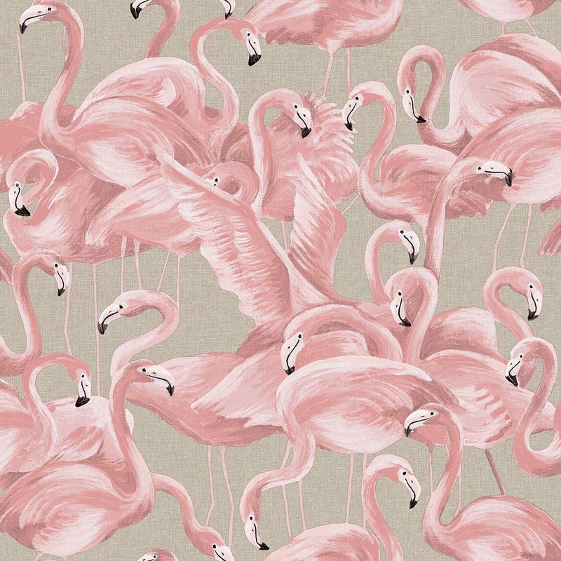 Tempaper Ballerina Pink Flamingo Removable Peel and Stick Wallpaper, 20.5 in X 16.5 ft, Made in the USA - Image 1
